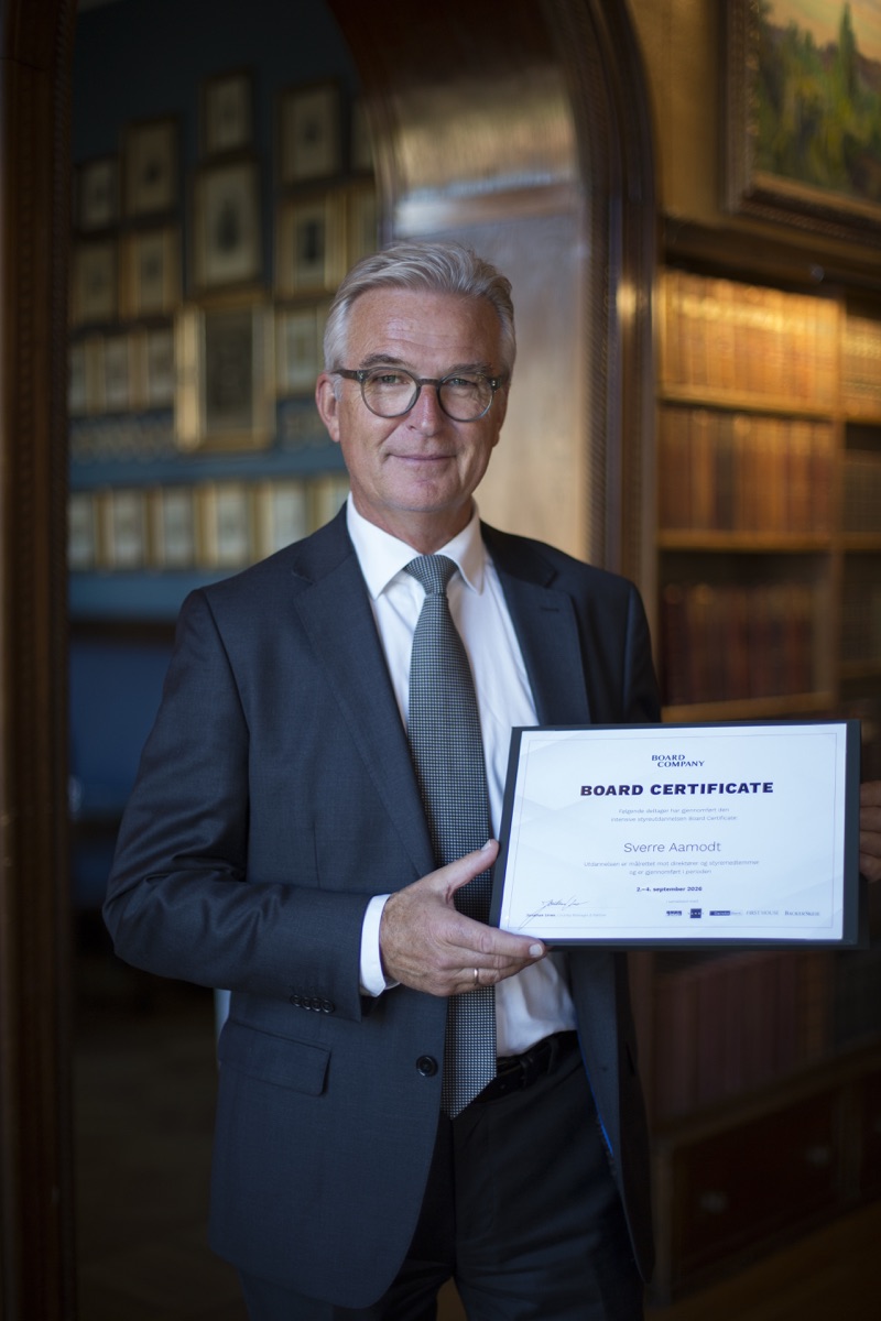Sverre Aamodt med styresertifikat fra Board Company
